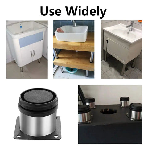 Top Shelf Adjustable Furniture Legs 4 Pack With Rock Solid Stainless Steel Build And Sweet 2 Inch Diameter Plus Easy Height Tweaks For Lifting Your Couch Sofa Or Bed Frame No Sweat Setup And Dead Serious Durability To Keep Your Room Fresh in use with sinks and cabinets.
