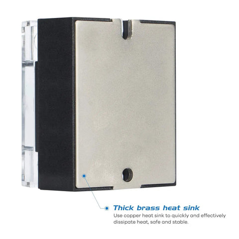 Side view of Solid State Relay SSR 25A 3 to 32 VDC Input 24 to 480 VAC Output Single Phase Go To Pro Grade Module with plastic cover.