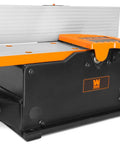Genuine Shop Beast 10 Amp Benchtop Jointer With 6 Inch Width and spacious table showcasing quick grip fence and precision depth gauge.