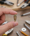 Cabinet Hinge Repair Kit For Kitchen Cupboards 50 Sets With 6x14mm Stripped Thread Screws And Expansion Anchors close-up screw and anchor