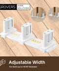Sliding Closet Door Floor Roller Guide With Adjustable Width Three-Roller System, white finish, durable support.