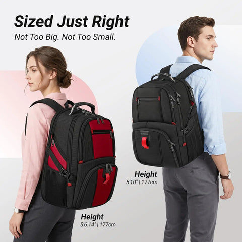 Heavy Duty Built Tough 17 Inch Laptop Backpack For Men And Women, Flight Approved Carry On Size on models