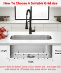 Heavy Duty Foldable Sink Protector Grid With Center Drain And Rounded Corners No Fuss Stainless Steel Drop In Sink Bottom Rack for measuring grid size