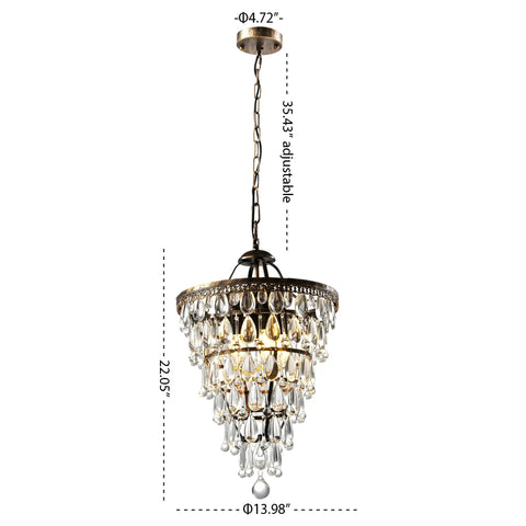 Showstopping Bronze Crystal Chandelier For Dining Rooms And Living Areas Classic Modern Ceiling Light With Sparkling Crystals