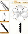 Six Piece Telescoping Inspection Mirror Set With Retractable Long Handles Extendable Up To 29 Inches 360 Degree Rotating Under Vehicle Mirror Durable Anti Rust Metal For Technicians Mechanics And Contractors