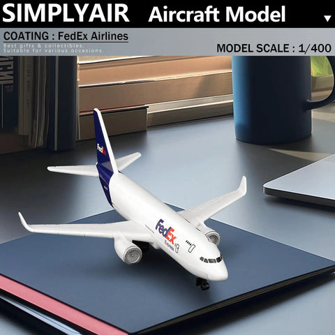 1/400 FedEx Airplane Model Ready To Display No Assembly Required Plastic Collectible Plane With Alloy Fuselage