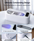 48KHz Ultrasonic Jewelry Cleaner Machine with Four Cleaning Modes, 304 Stainless Steel Tank, showing UV mode and control panel