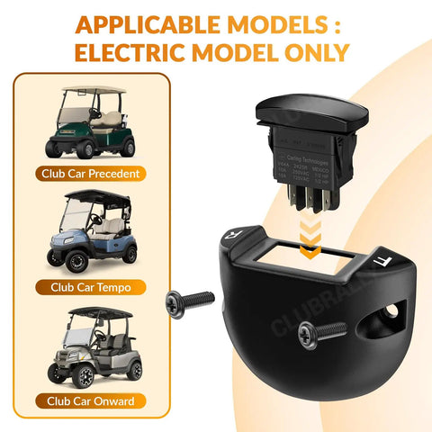 Golf Cart Forward Reverse Rocker Switch And Housing Kit For Electric Club Car Precedent Tempo Onward displayed