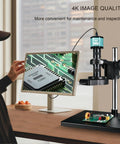 Digital Microscope With Large Stable Base Stand For Detailed Inspections, 4K Ultra HD Imaging, 150X Zoom Lens, desktop electronics repair