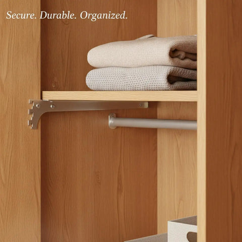 Built Tough L Shaped Shelf Bracket For Wall Mount Storage In Kitchen Cabinets Closets And Wardrobes Two Point Eight Inch Height Stainless Steel Silver 1 Pack Easy Install supporting wooden shelf