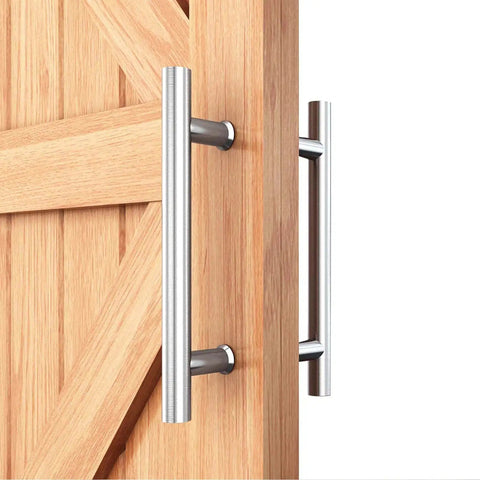 12 Inch Stainless Steel Double Sided Push Pull Door Handle H Shape Brushed Finish Anti Rust Durable For Glass And Wood Doors