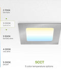 12 Pack 4 Inch LED Recessed Ceiling Lights Canless Wafer Downlight Slick Slim Panel, with 2700K to 5000K color temperature options