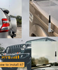 Dual Band Ham Radio Antenna for Cars and Trucks, 144 and 430 MHz, 42.7 Inch Length mounted on vehicles