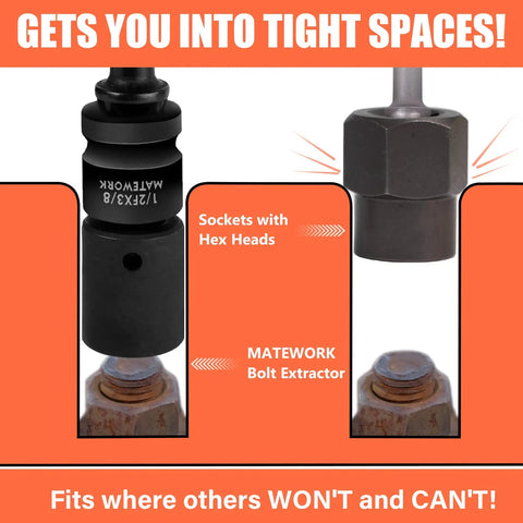 Sockets with hex heads from 17 Piece Socket Adapter Set And Reducer For Impact Drivers With Universal Joint Sockets