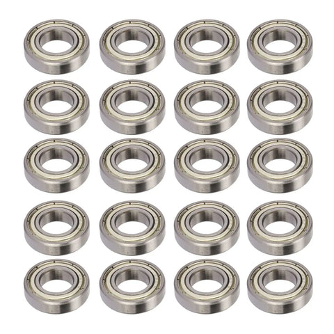 High Temperature Resistant Low Friction Deep Groove Ball Bearing Kit With 20 Pieces For Industrial Reducers Dust Shield Covers Smooth Quiet Operation Durable Heavy Duty Bearings For Heavy Machinery, 20 sealed steel bearings