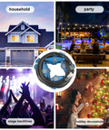 Heavy Duty 50 Foot Extension Cord With Seven Evenly Spaced NEMA 5 15R Outlets And Blue Indicator Lights, showcasing usage scenarios.