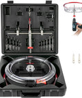 Adjustable Hole Saw Cutter Kit Pro Grade Heavy Duty Set for Recessed Lights in open storage case with accessories