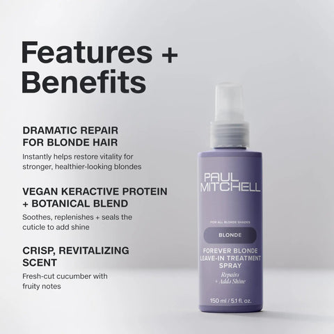 Forever Blonde Leave-In Treatment Spray For Bleached And Lightened Hair That Repairs, Restores Vitality, And Adds Shine 5.1 Fl Oz
