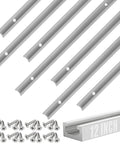 Eight 12 Inch Aluminum T Tracks With Screws Kit for Woodworking Jigs and Fixtures. Includes 8 tracks and 24 screws.