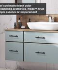 Bathroom vanity with 25 Pack Black Cabinet Pulls 5 Inch Matte Black Cabinet Handles For Kitchen Dresser Drawers Modern Hardware Durable Stainless Steel Zinc Base Smooth Rails Easy Install 128mm Center 12mm Diameter 190mm Overall