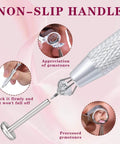 Close-up of Ball Grabber Piercing Tool Kit for Jewelry in 14G to 20G stainless steel with non-slip handle and gemstones