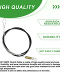 Clutch Cable For 17 Inch Rear Tine Tillers Replaces 532110675, durable metal wire, abrasion resistance features displayed.