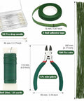 All In One DIY Floral Arrangement Kit With Green Wire And Floral Tape Including 26 Gauge Stem Wire 114 Feet 22 Gauge Paddle Wire 3 Rolls
