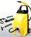 Industrial High Temp Steam Washer Boasting Hella Hot 230 Degree Vapor Output with attachments for versatile cleaning tasks.