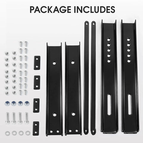 Heavy Duty Underbody Truck Tool Box Mounting Brackets Kit Set of 2 Bolted Formed Steel Brackets with screws spacers bolts