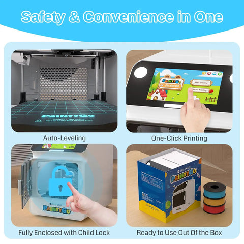 Next Level Mini 3D Printer For Kids With Auto Leveling And Hella Safe Kid Friendly Frame Plus Five Inch Touch Screen And Zero Fuss Preassembled Build Making It A Legit Stem Gift