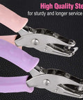 Two Pack Handheld Hole Punch Set With 1/8 Inch And 1/4 Inch Holes Includes 10 Binder Rings Heavy Duty Metal Punches for Crafts
