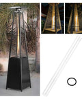 Outdoor heater with Replacement Glass Tube For Patio Heaters About 49 And A Half Inch Tall 4 Inch Diameter With Silicone Ring