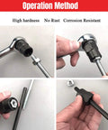 Knuckle Buster 15 Piece Impact Socket And Extraction Toolkit For Gnarled Bolts Heavy Duty Chrome Vanadium Construction showing operation method.