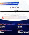 Rear Drive Shaft Assembly For AWD Ford Edge And Lincoln MKX 2016 2017 2018 OE 986310 G2GZ4R602E Replacement Prop Shaft specification