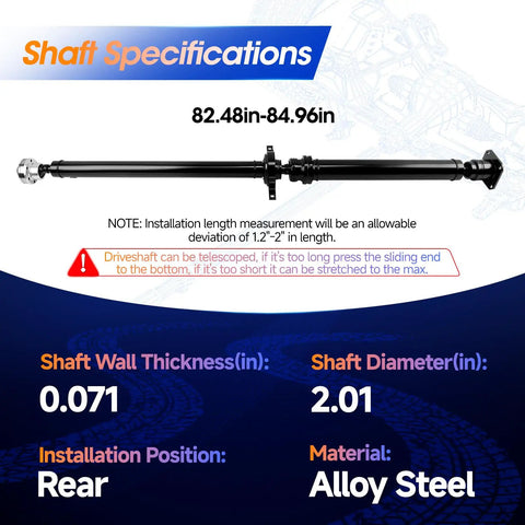 Rear Drive Shaft Assembly For AWD Ford Edge And Lincoln MKX 2016 2017 2018 OE 986310 G2GZ4R602E Replacement Prop Shaft specification