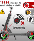 Bucklos Zoom HB876E e-bike hydraulic disc brake kit with aluminum lever and red 2-pin caliper, installed on front fork