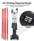 Beast Pro Grade Electric Hydraulic Cable Cutter with extension rods and LED display, ideal for 30mm cables, 70 kN power.