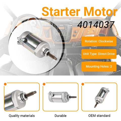 Starter Motor For Ranger XP 900 And XP 1000 Series UTVs Including Ranger 1000 Crew 1000 And RZR 900 4 Seater 2013 2022 Models