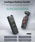 Image of the Intelligent Battery For DJI Osmo Pocket 4 Pro And Pocket 3 with Xtra Muse, featuring a 5000mAh battery and LCD display.
