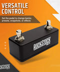 Dual Foot Switch Pedal For Guitar Effects With TRS Expansion To Extend Your Auxiliary Guitar Effects Processor Hand Wired And Built For The Road Matte Black Gig Ready Gear showing versatile control