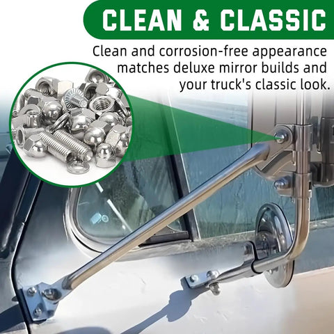 Stainless Steel Mounting Hardware Kit For 3 Leg West Coast Mirror For Ford F Series Trucks 1967 Through 1979 Old School Restoration