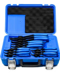 12 Piece Versatile Retaining Snap Ring Pliers Set in blue case, includes Heavy Duty Fixed Tip Pliers for Internal and External Rings