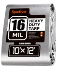 Beefy All Weather Heavy Duty Waterproof Tarp 16 Mil Thick, 10x12 Feet, Reversible Poly Tarp With Grommets, UV Resistant packaging