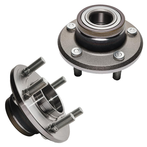 Front view of Front Wheel Hub And Bearing Kit For RWD Chrysler 300 Dodge Charger Challenger Magnum Includes 2 Front Hub Assemblies And 2 Outer Tie Rod Ends 4 Piece Replacement Set 5 Bolts