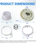 Complete W10721967 Clutch Cam Assembly And W10528947 Driven Hub Kit For Whirlpool Kenmore Top Load Washer parts dimensions layout
