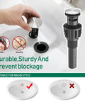 Hand using pop up drain showing Brass Bathroom Faucet In Brushed Nickel Finish, No-Fuss Single Handle, 1 Or 3 Hole Install.