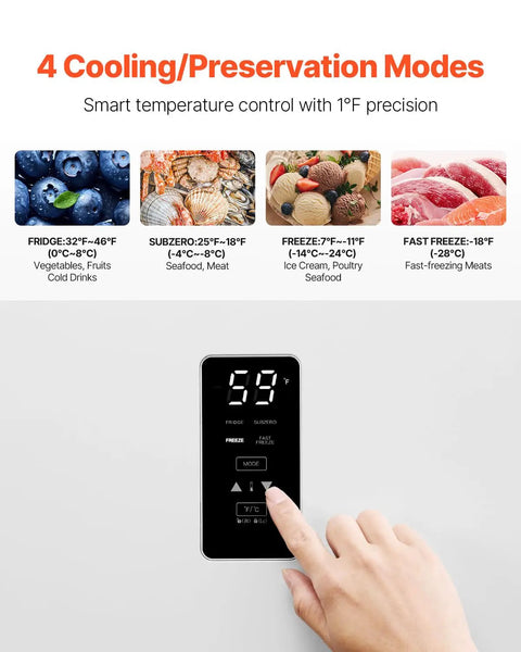 Smart digital temperature control display of 17 Cu Ft Frost Free Upright Freezer And Convertible Refrigerator.