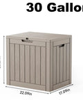 30 Gallon Outdoor Deck Box Lockable Waterproof Storage For Garden Tools Cushions And Pool Accessories Weatherproof Resin Container