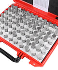 0.751 To 0.832 Inch Plug Pin Gauge Set, 82-Piece Steel Minus Class ZZ Tolerance in red case for precision machining and metrology