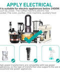 Heavy Duty 3000W Voltage Converter 110V To 220V Step Up Transformer For Europe And Asia Appliances shown with kitchen devices